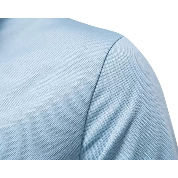 CHARTOU Men's Summer Basic Johnny Collar Short Sleeve Golf Striped Top Polo Shirt