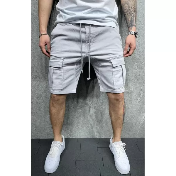 CHARTOU Men's Summer Lightweight Drawstring Waist Multi-Pocket Cargo Walk Shorts