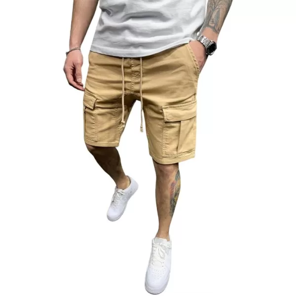 CHARTOU Men's Summer Lightweight Drawstring Waist Multi-Pocket Cargo Walk Shorts