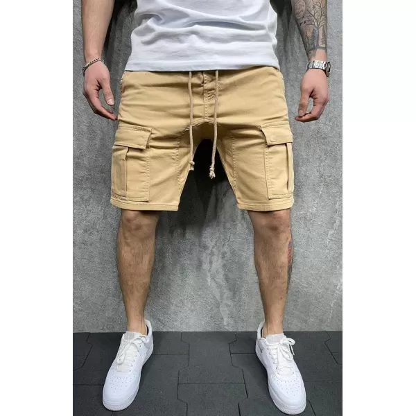 CHARTOU Men's Summer Lightweight Drawstring Waist Multi-Pocket Cargo Walk Shorts