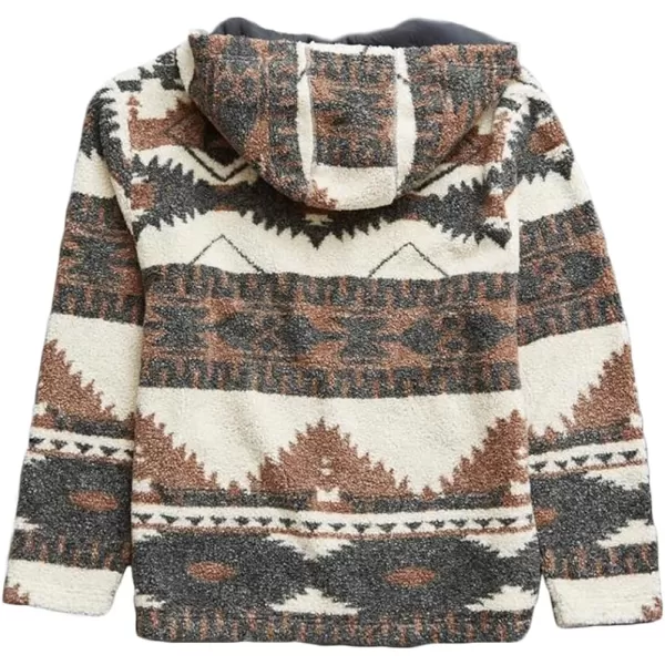 CHARTOU Men's Thermal Fluffy Hoodies 1/4 Zipper Faux Fur Sherpa Aztec Print Sweatshirt Pullover