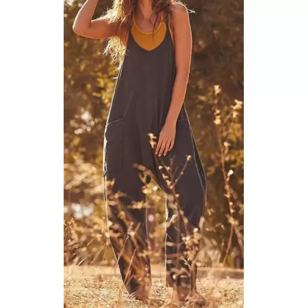 CHARTOU Women Baggy Sleeveless Slip Jumpsuit Loose Long Romper Harem Pants Overalls Dungaree Outfit Pocket