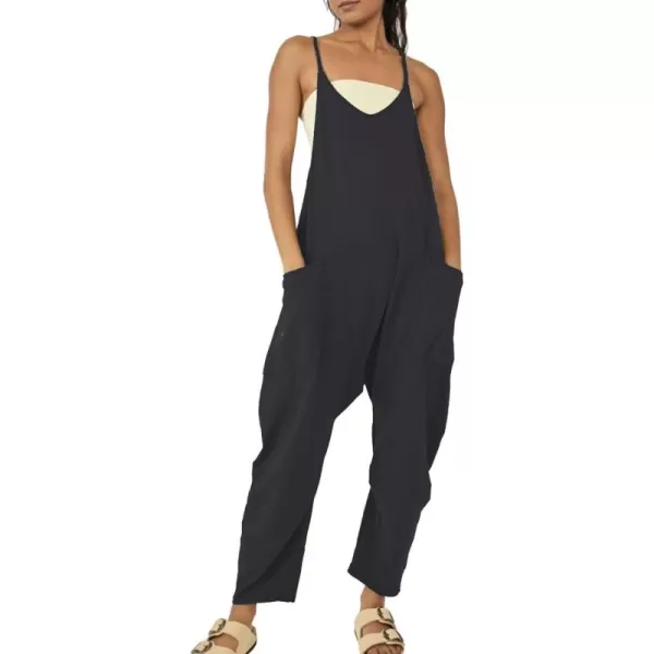 CHARTOU Women Baggy Sleeveless Slip Jumpsuit Loose Long Romper Harem Pants Overalls Dungaree Outfit Pocket