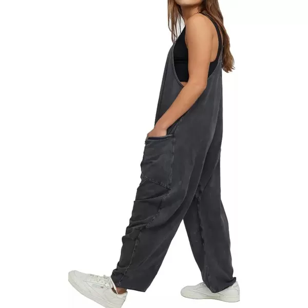 CHARTOU Women Baggy Sleeveless Slip Jumpsuit Loose Long Romper Harem Pants Overalls Dungaree Outfit Pocket