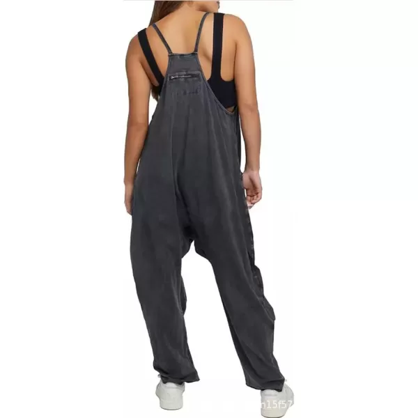 CHARTOU Women Baggy Sleeveless Slip Jumpsuit Loose Long Romper Harem Pants Overalls Dungaree Outfit Pocket