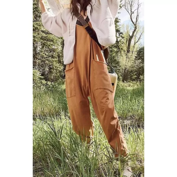 CHARTOU Women Baggy Sleeveless Slip Jumpsuit Loose Long Romper Harem Pants Overalls Dungaree Outfit Pocket