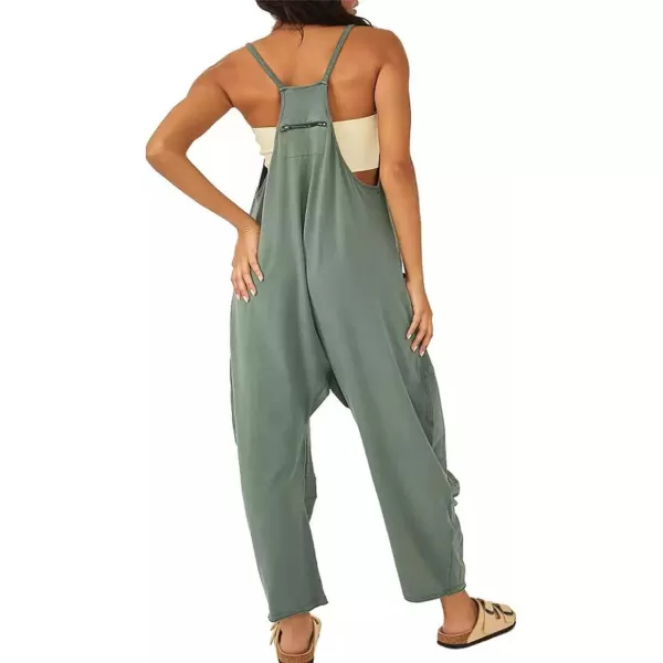 CHARTOU Women Baggy Sleeveless Slip Jumpsuit Loose Long Romper Harem Pants Overalls Dungaree Outfit Pocket