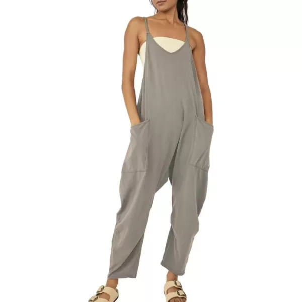 CHARTOU Women Baggy Sleeveless Slip Jumpsuit Loose Long Romper Harem Pants Overalls Dungaree Outfit Pocket