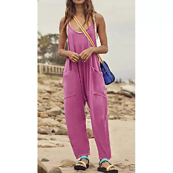 CHARTOU Women Baggy Sleeveless Slip Jumpsuit Loose Long Romper Harem Pants Overalls Dungaree Outfit Pocket