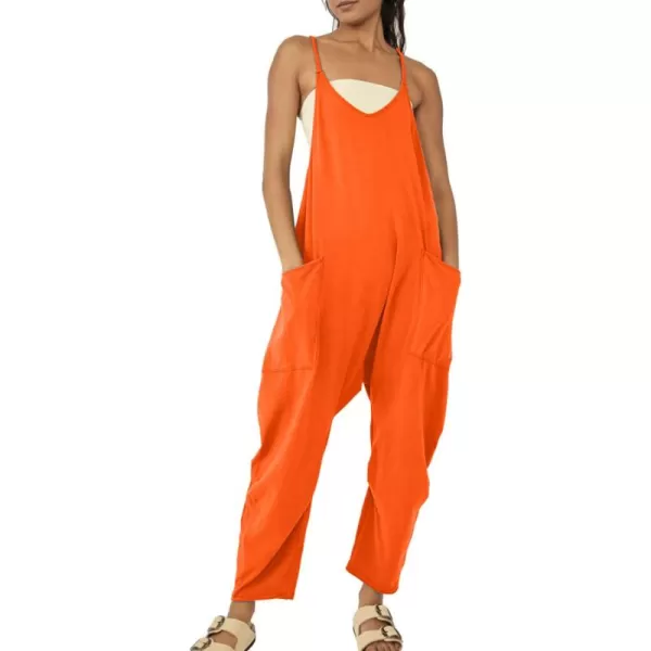 CHARTOU Women Baggy Sleeveless Slip Jumpsuit Loose Long Romper Harem Pants Overalls Dungaree Outfit Pocket