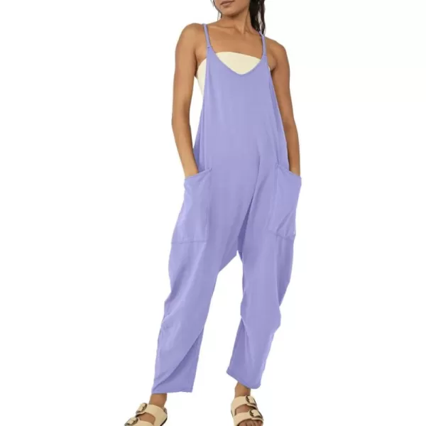 CHARTOU Women Baggy Sleeveless Slip Jumpsuit Loose Long Romper Harem Pants Overalls Dungaree Outfit Pocket