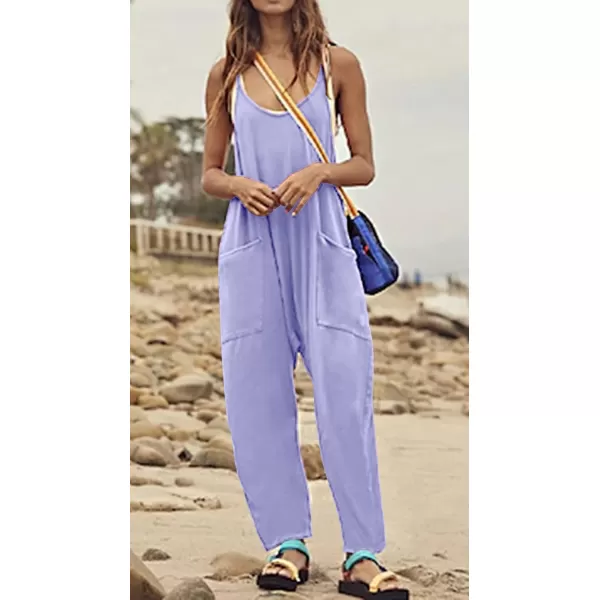 CHARTOU Women Baggy Sleeveless Slip Jumpsuit Loose Long Romper Harem Pants Overalls Dungaree Outfit Pocket