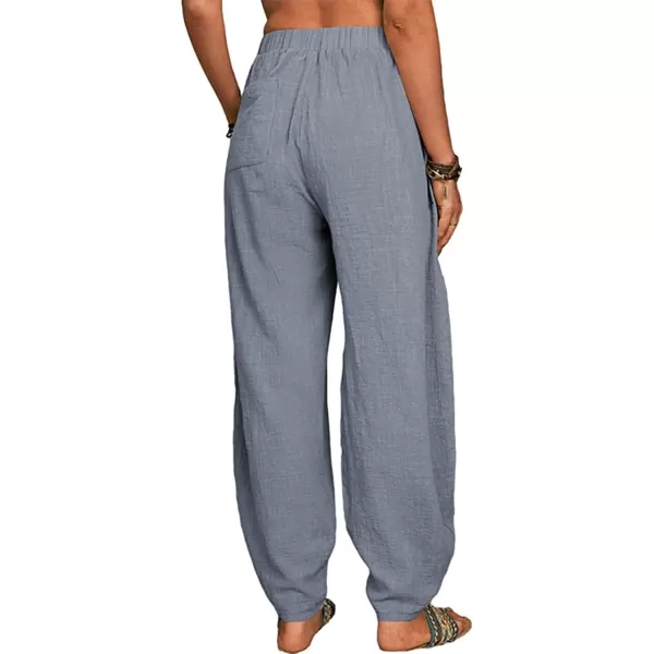 CHARTOU Women Cotton Linen Beach Pants Baggy Harem Pants Trouser Tapered Leg Joggers Slacks Lightweight