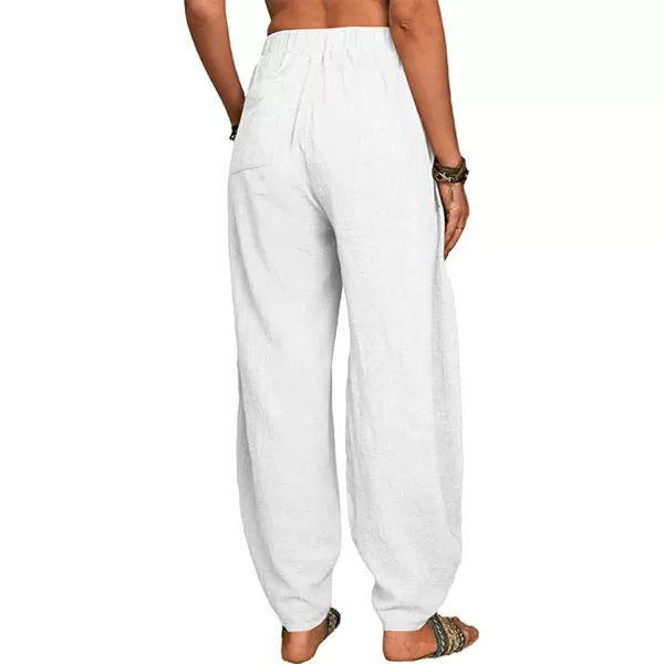 CHARTOU Women Cotton Linen Beach Pants Baggy Harem Pants Trouser Tapered Leg Joggers Slacks Lightweight