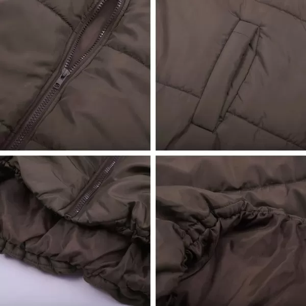 CHARTOU Women Short Cropped Puffer Jacket Parka Warm Quilted Bomber Jacket Coat Crop Overcoat