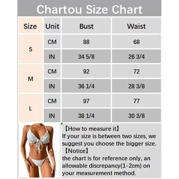 CHARTOU Women Two Pieces Swimsuit Ruffle String Triangle Bikini Sets Halter Summer Beach Bathing Suit