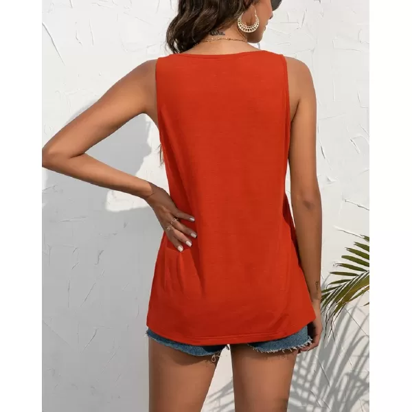 CHARTOU Women's Basic U-Neck Sleeveless Shirred Flowy Peplum Shirt Tank Tops