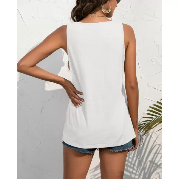 CHARTOU Women's Basic U-Neck Sleeveless Shirred Flowy Peplum Shirt Tank Tops