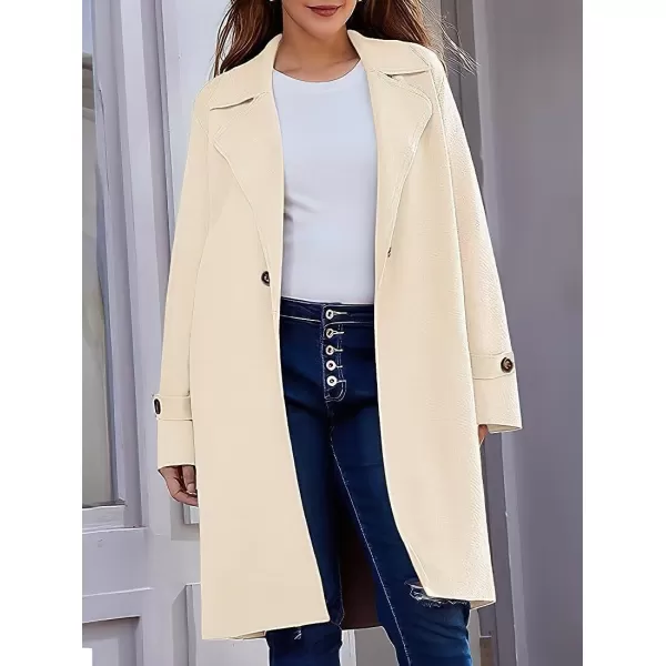 CHARTOU Women's Casual Open Front Knit Cardigan Notch Lapel Long Sweater Trench Coat