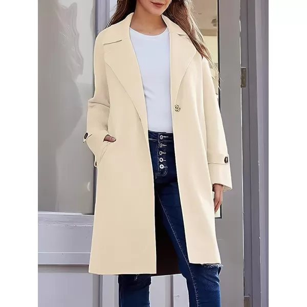 CHARTOU Women's Casual Open Front Knit Cardigan Notch Lapel Long Sweater Trench Coat