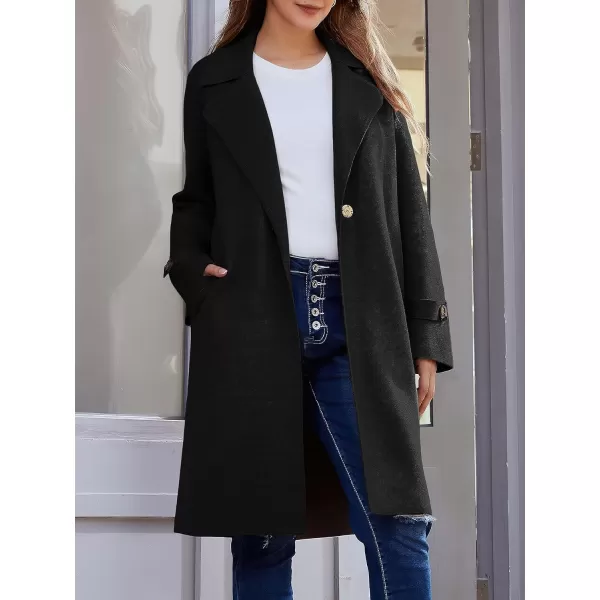 CHARTOU Women's Casual Open Front Knit Cardigan Notch Lapel Long Sweater Trench Coat