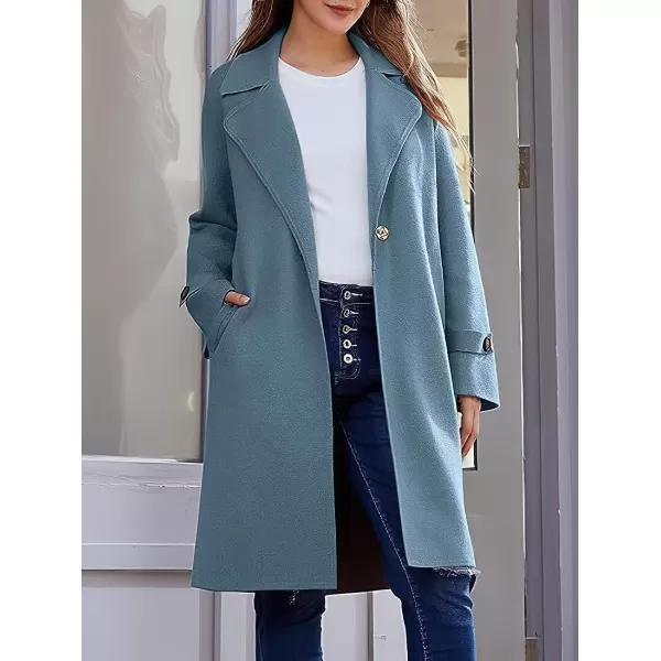 CHARTOU Women's Casual Open Front Knit Cardigan Notch Lapel Long Sweater Trench Coat
