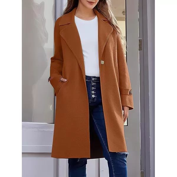 CHARTOU Women's Casual Open Front Knit Cardigan Notch Lapel Long Sweater Trench Coat