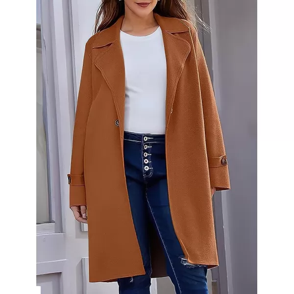 CHARTOU Women's Casual Open Front Knit Cardigan Notch Lapel Long Sweater Trench Coat