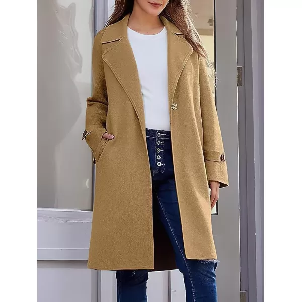 CHARTOU Women's Casual Open Front Knit Cardigan Notch Lapel Long Sweater Trench Coat