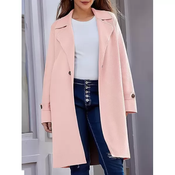 CHARTOU Women's Casual Open Front Knit Cardigan Notch Lapel Long Sweater Trench Coat