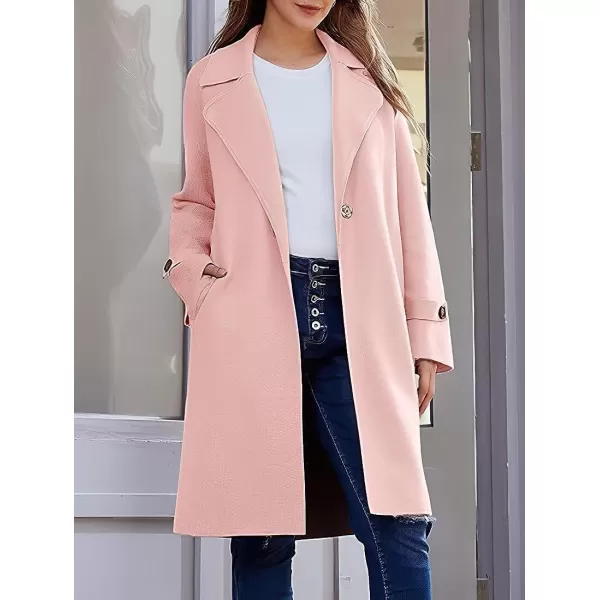 CHARTOU Women's Casual Open Front Knit Cardigan Notch Lapel Long Sweater Trench Coat
