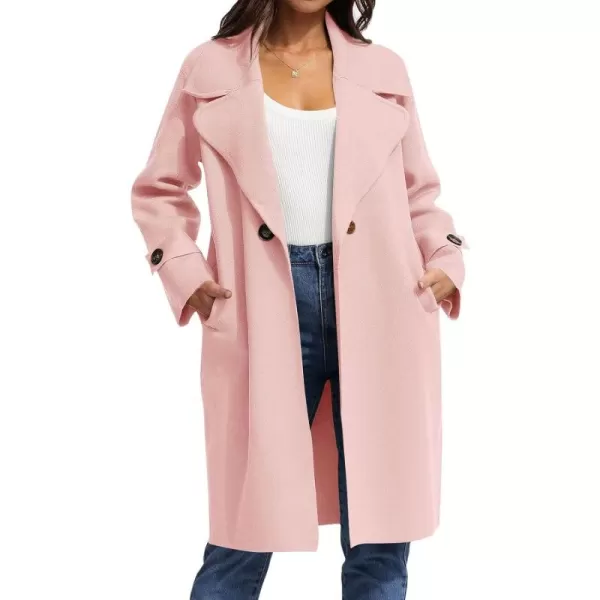 CHARTOU Women's Casual Open Front Knit Cardigan Notch Lapel Long Sweater Trench Coat