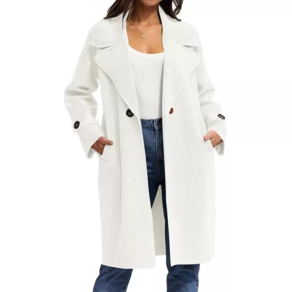 CHARTOU Women's Casual Open Front Knit Cardigan Notch Lapel Long Sweater Trench Coat
