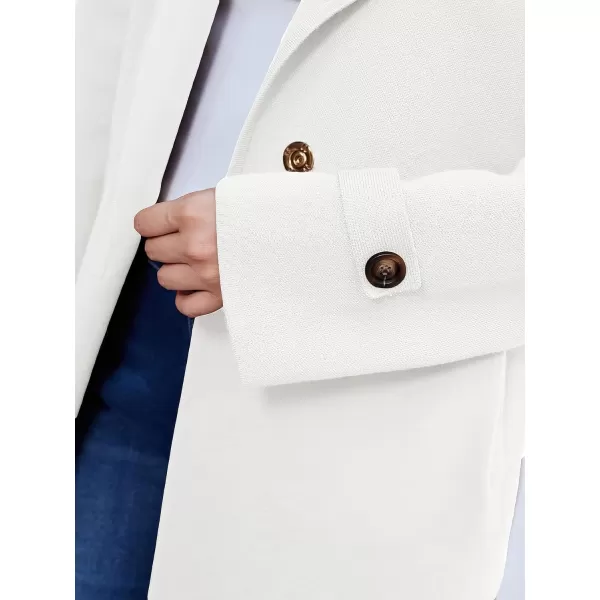 CHARTOU Women's Casual Open Front Knit Cardigan Notch Lapel Long Sweater Trench Coat