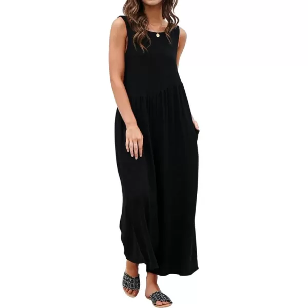 CHARTOU Women's Casual Sleeveless Wide Leg Pant Jumpsuit Backless Ruffle Beach Palazzo Tank Romper