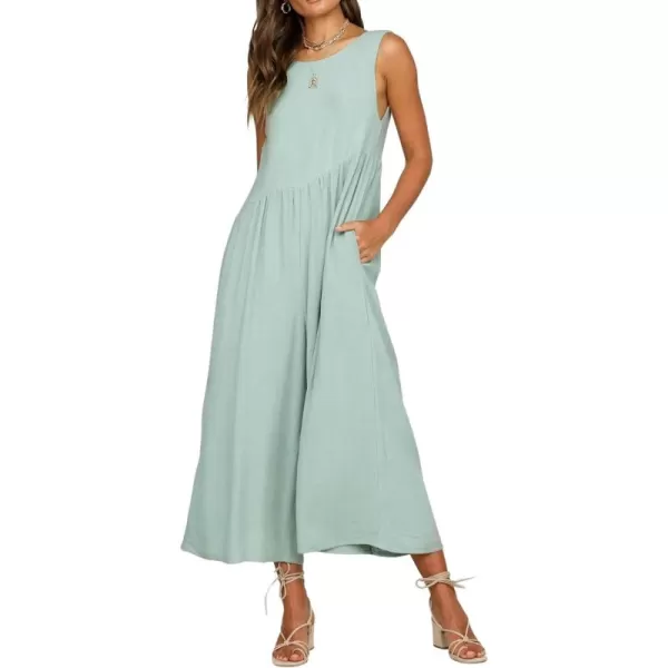 CHARTOU Women's Casual Sleeveless Wide Leg Pant Jumpsuit Backless Ruffle Beach Palazzo Tank Romper