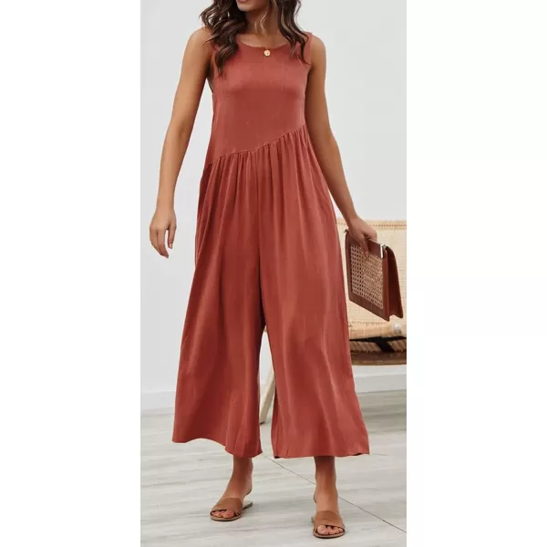 CHARTOU Women's Casual Sleeveless Wide Leg Pant Jumpsuit Backless Ruffle Beach Palazzo Tank Romper