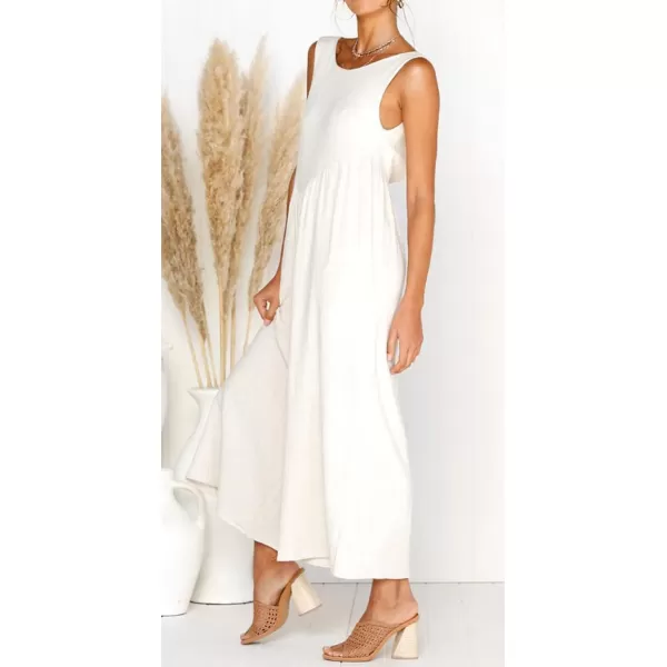 CHARTOU Women's Casual Sleeveless Wide Leg Pant Jumpsuit Backless Ruffle Beach Palazzo Tank Romper