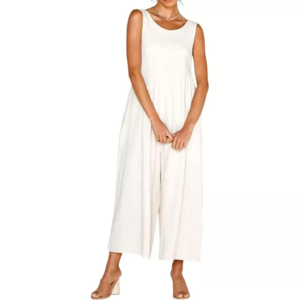 CHARTOU Women's Casual Sleeveless Wide Leg Pant Jumpsuit Backless Ruffle Beach Palazzo Tank Romper
