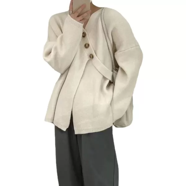 CHARTOU Women's Chic Irregular Wrap Open Front Cardigan Loose Fit Sweater