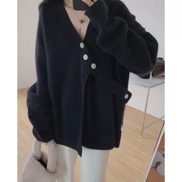 CHARTOU Women's Chic Irregular Wrap Open Front Cardigan Loose Fit Sweater