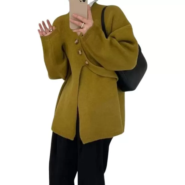 CHARTOU Women's Chic Irregular Wrap Open Front Cardigan Loose Fit Sweater