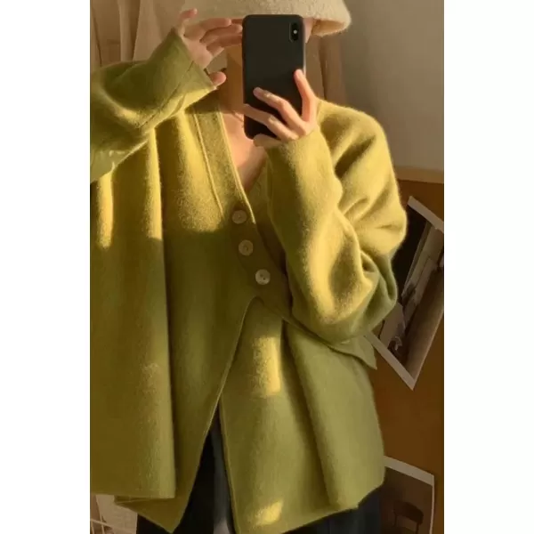 CHARTOU Women's Chic Irregular Wrap Open Front Cardigan Loose Fit Sweater