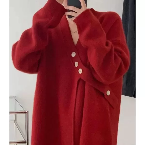 CHARTOU Women's Chic Irregular Wrap Open Front Cardigan Loose Fit Sweater