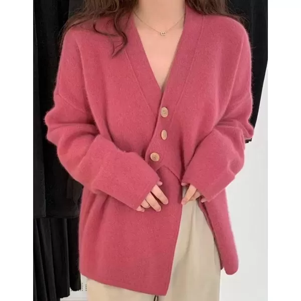 CHARTOU Women's Chic Irregular Wrap Open Front Cardigan Loose Fit Sweater