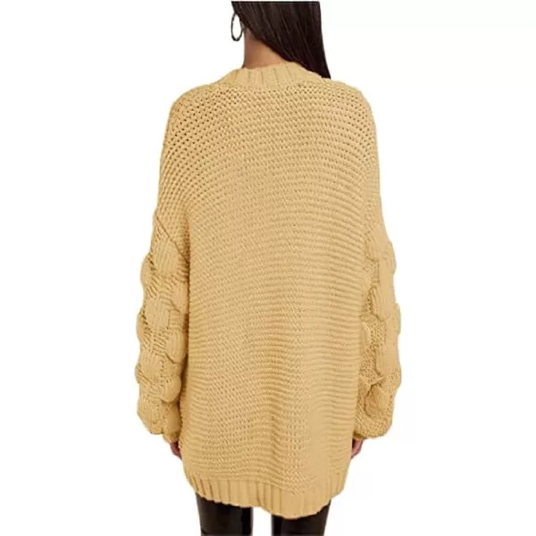 CHARTOU Women's Chunky Knitted Basket Weave Long Sleeve Open Front Cardigan Sweater Tops
