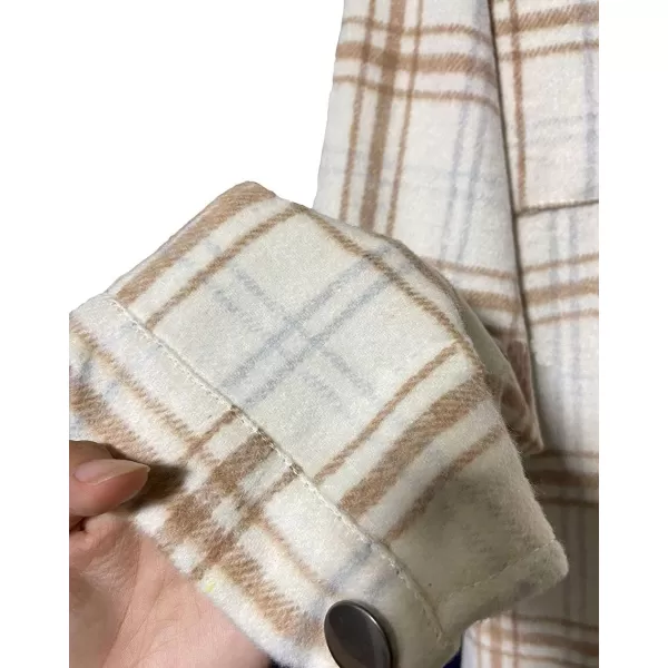 CHARTOU Women's Classic Loose Wool Blend Long Sleeve Plaid Button Down Shirt