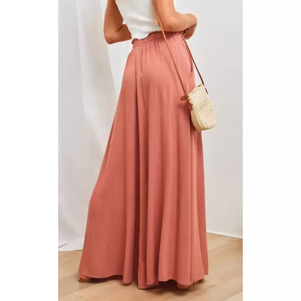 CHARTOU Women's Comfy Drawstring High Waist Wide Leg Casual Palazzo Culottes Pants