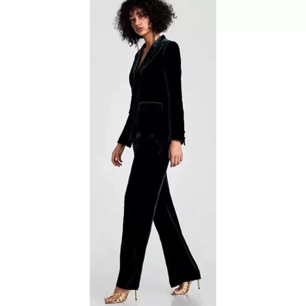 CHARTOU Women's Comfy Tailored Collar Shimmer Velvet 1-Button Blazer Suit Jacket
