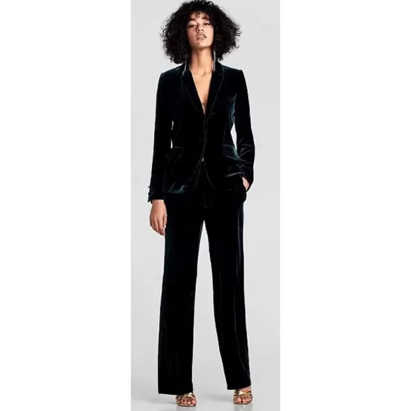 CHARTOU Women's Comfy Tailored Collar Shimmer Velvet 1-Button Blazer Suit Jacket